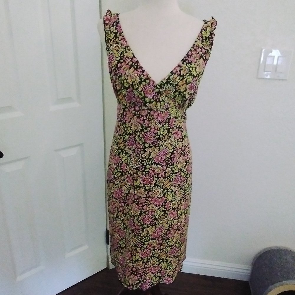 The Limited Dress Vintage Floral Print Sleeveless Midi Size 12